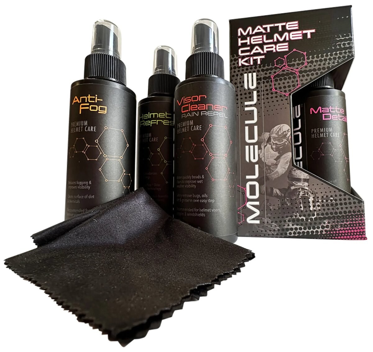 MATTE HELMET CARE KIT 4PC 40Z