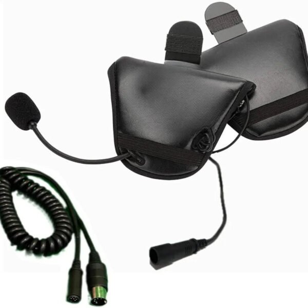 The Helmet Shop Half Helmet Headset Compatible with 5-Pin Honda Goldwing, Yamaha, and Kawasaki Audio Systems | Fits Most Half Helmets | Ear Protection from Wind Noise and Cold Weather