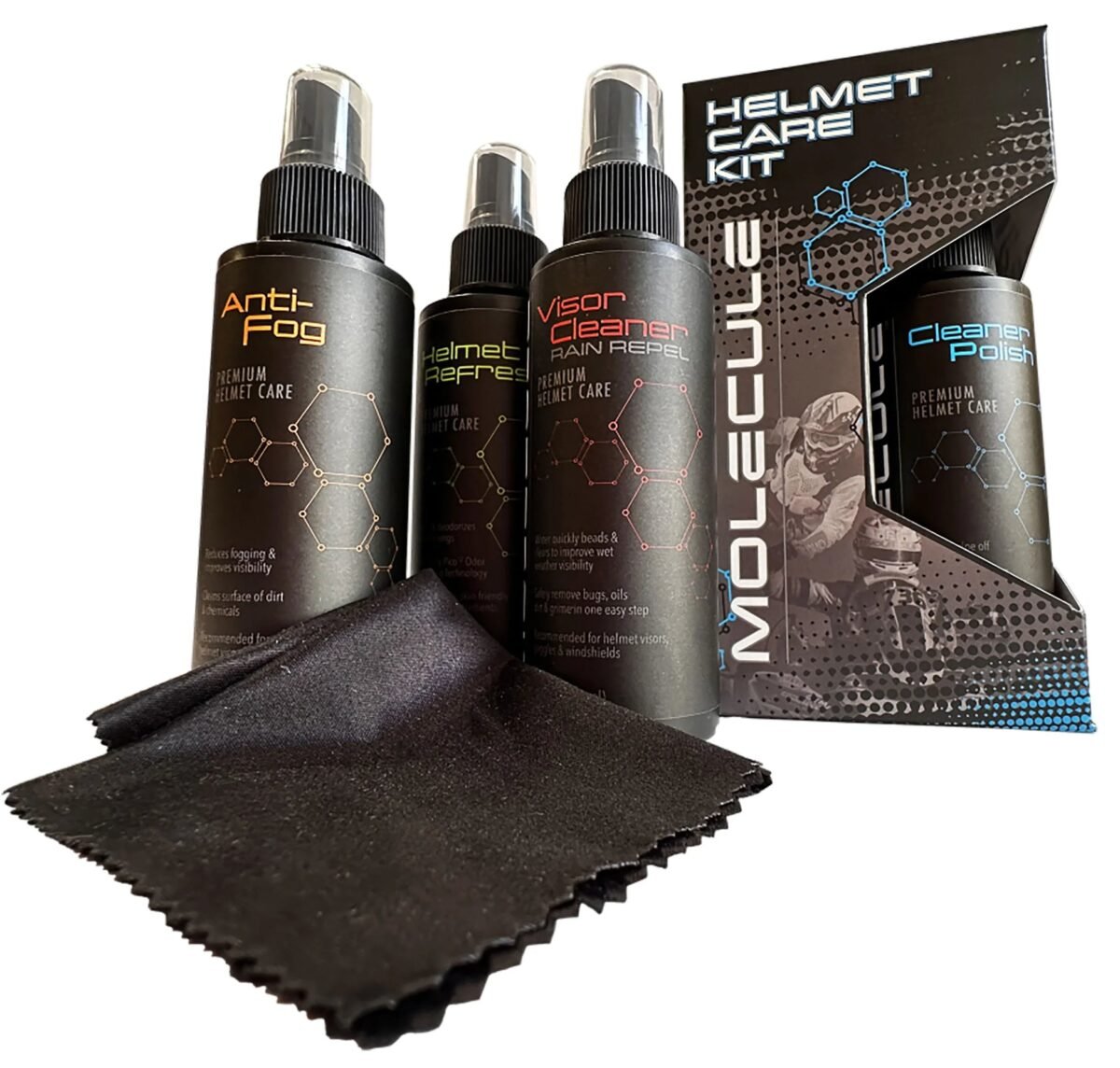 HELMET CARE KIT 4PC 4 OZ EA